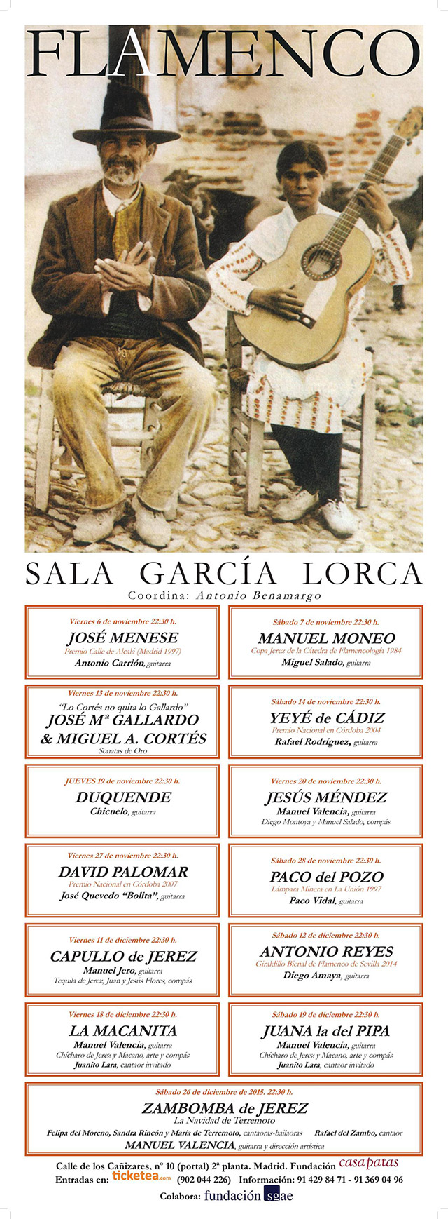 Nuevo ciclo Flamenco en la Sala García Lorca