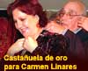 Carmen Linares recibe la Castañuela de Oro del Café de Chinitas.