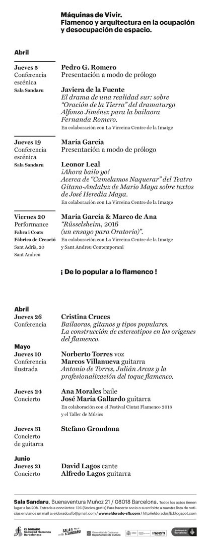 El Dorado - Programación abril junio 2018