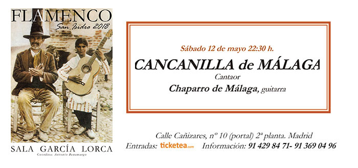 Tarjeta Cancanilla de Málaga - San Isidro Flamenco 2018