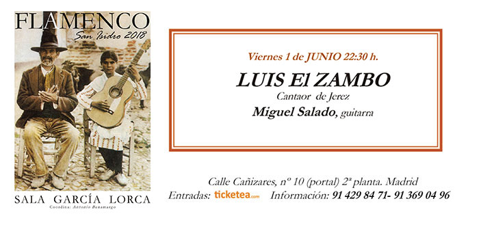 Tarjeta Luis el Zambo San Isidro Flamenco