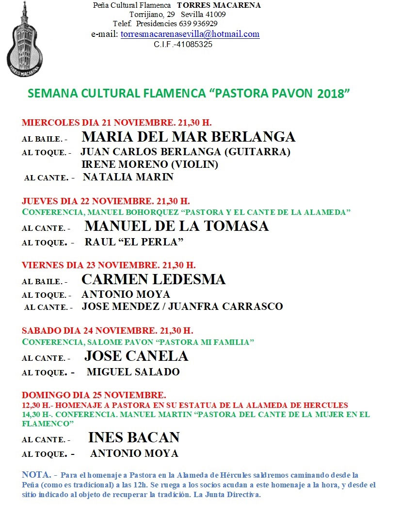 Semana Flamenca Pastora Pavón