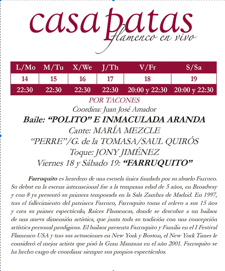 Ciclo Por Tacones - Casa Patas Octubre 2019