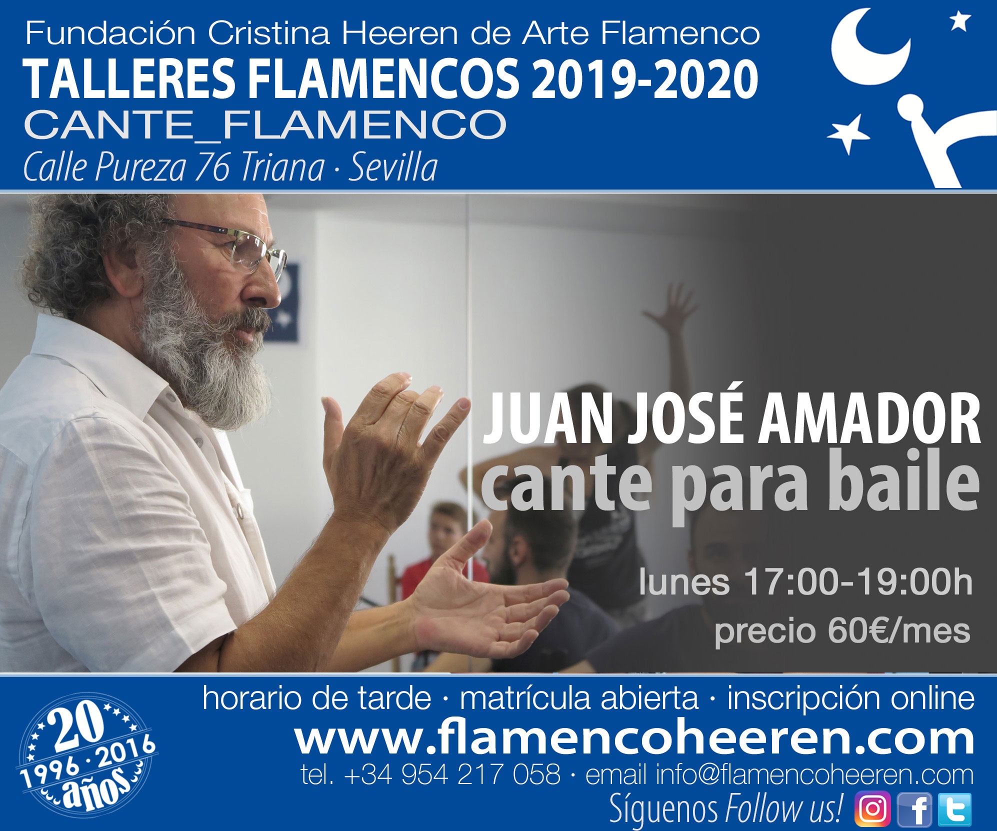 Juan José Amador, cante para baile. Talleres flamencos Fundación Cristina Heeren