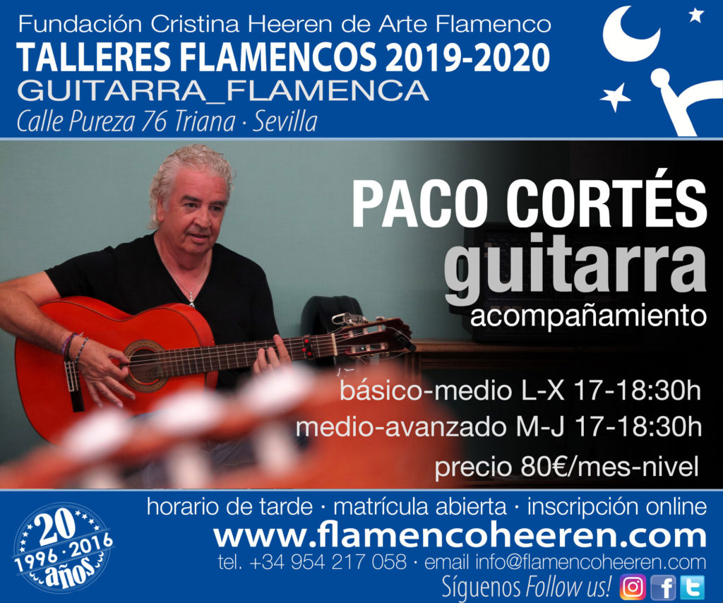 Paco Cortés, guitarra acompañamiento. Talleres flamencos Fundación Cristina Heeren