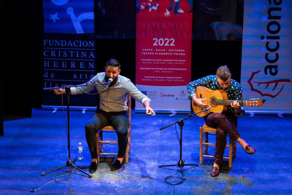 Baldomero Cortés, durante su actuación en la final del Concurso Talento Flamenco de Cante