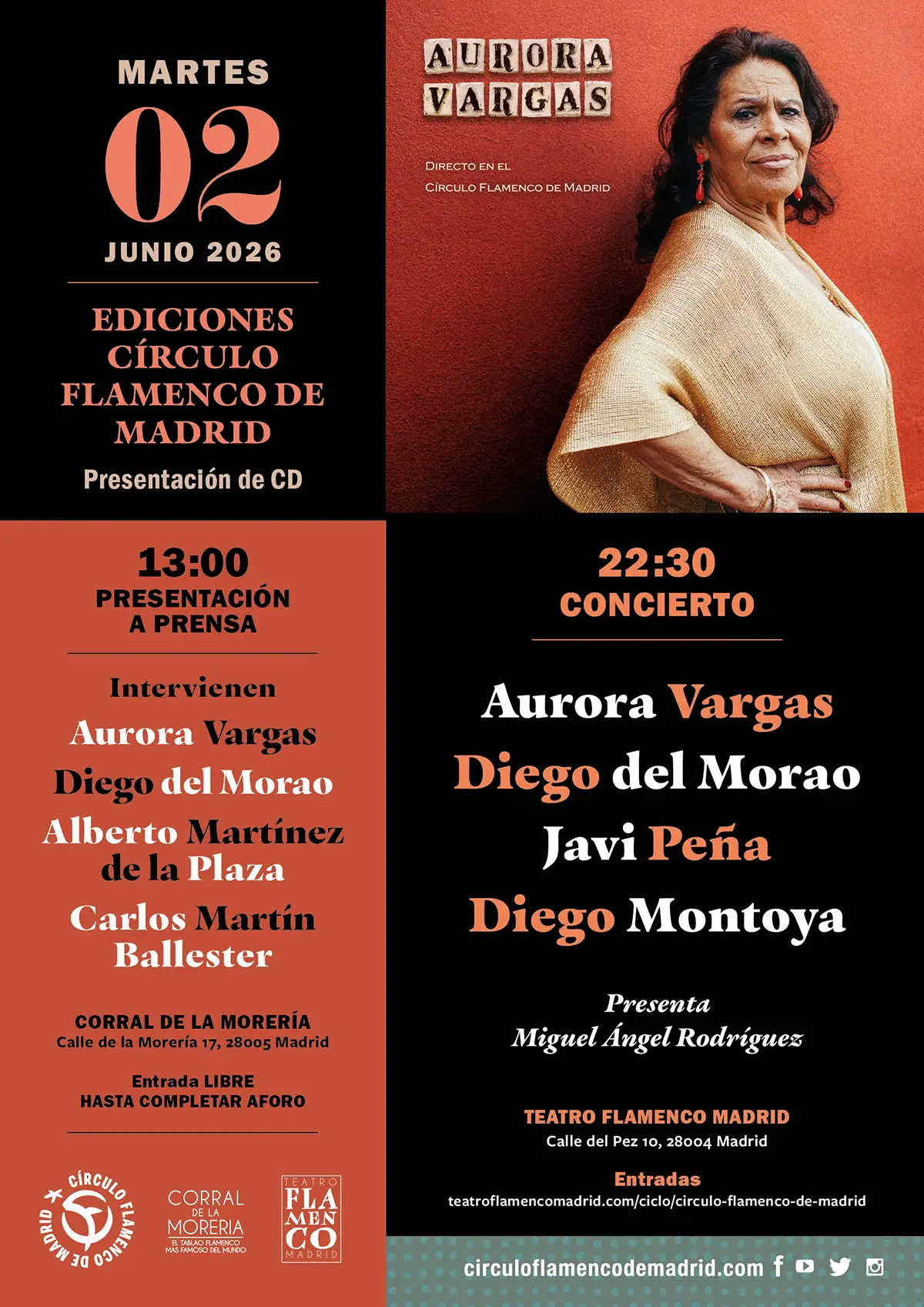 Aurora Vargas en directo en el Círculo Flamenco de Madrid