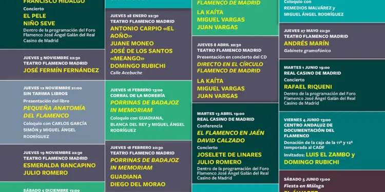 Programación Círculo Flamenco de Madrid - Temporada 2026-2027